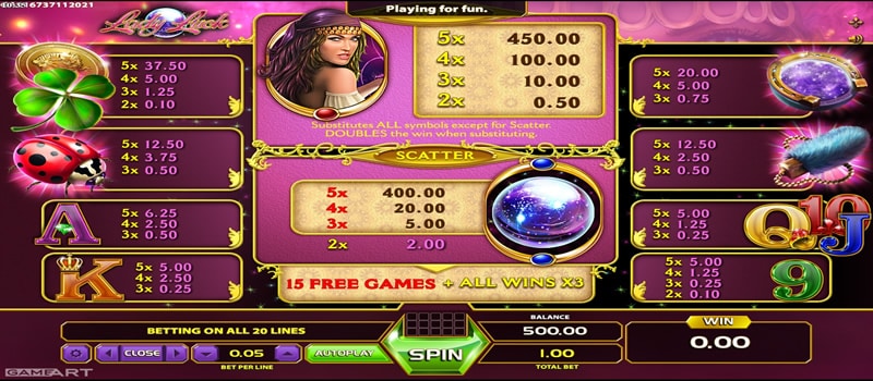 lady luck casino gioco art